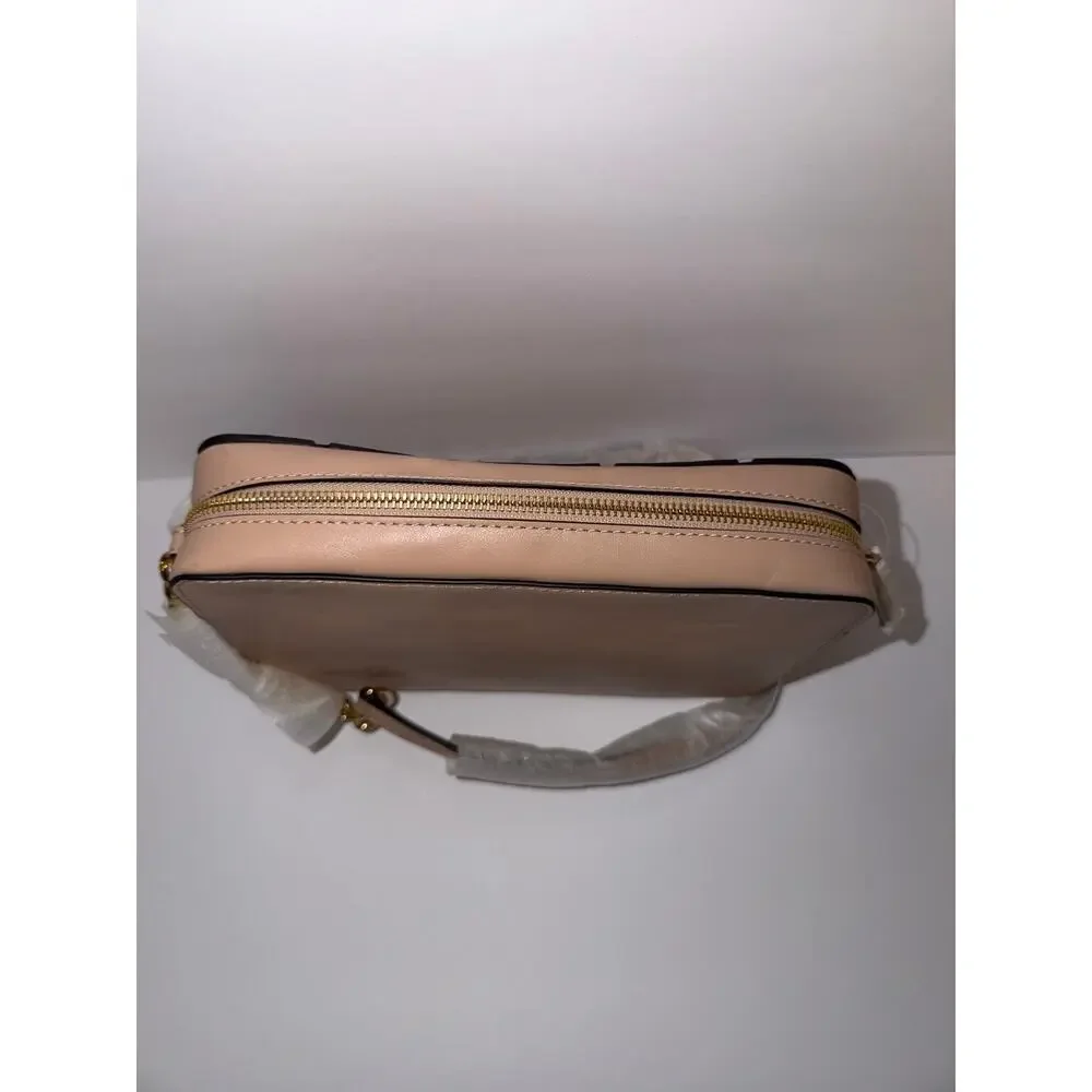 Michael Kors Jet Set Travel Oyster Leather Large EW Nude Crossbody Bag NWT $198